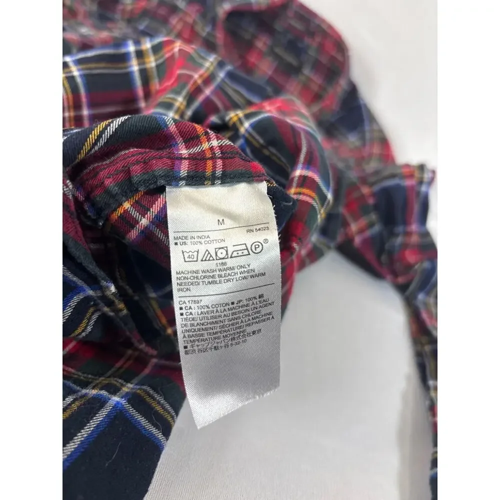 Banana Republic Untucked Fit Plaid Flannel Shirt Men's M Tartan Classic